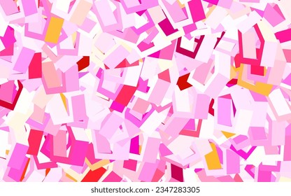 Púrpura claro, fondo vector rosa con hexágonos. Diseño en estilo abstracto con hexágonos. Patrón de anuncios, folletos.
