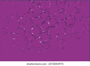 Light purple, pink vector backdrop with dots. Blurred bubbles on abstract background with colorful gradient. Pattern of water, rain drops.