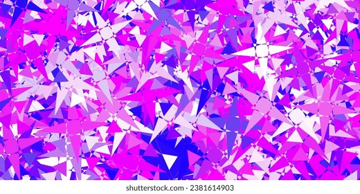 Light Purple, Pink vector backdrop with triangles, lines. Illustration with abstract colorful triangle shapes. An easy addition to your commertials.