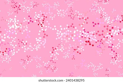 Light Purple, Pink vector backdrop with artificial intelligence data. Abstract illustration with links and dots of AI. Pattern for  poster, banner of technology.