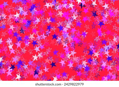 Light Purple, Pink vector backdrop with small and big stars. Blurred decorative design in simple style with stars. Smart design for your business advert.