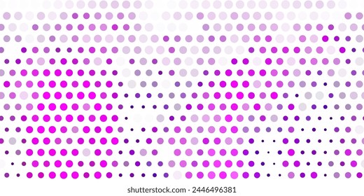 Light purple, pink vector backdrop with dots. Glitter abstract illustration with colorful drops. Pattern for websites.