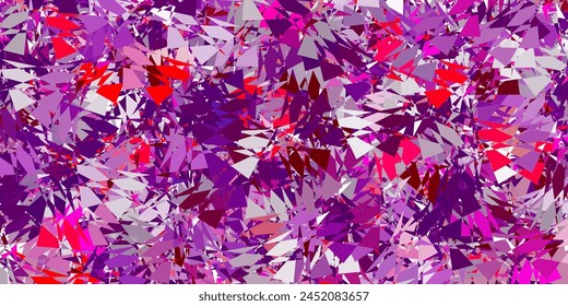 Púrpura claro, fondo de Vector rosa con triángulos, líneas. Ilustración abstracta excepcional con gama de triángulos de colores. Patrón para Fondos de pantalla.