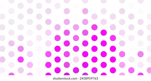 Fondo de Vector rosa, púrpura claro con puntos. Ilustración con conjunto de esferas abstractas de colores brillantes. Nueva Plantilla para un libro de marca.