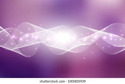 Light Purple, Pink vector background with xmas confetti. Decorative shining illustration with ribbons on abstract template. The pattern can be used for new year ad, booklets.