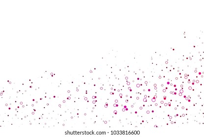 Light Purple, Pink vector  background with dots. Glitter abstract illustration with blurred drops of rain. New design for ad, poster, banner of your website.