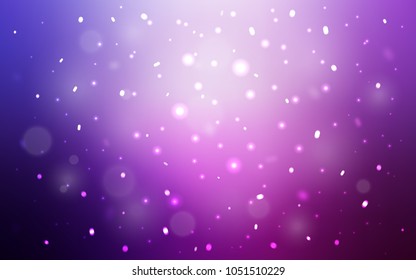 Light Purple, Pink vector background with xmas snowflakes. Blurred decorative design in xmas style with snow. The pattern can be used for year new  websites.