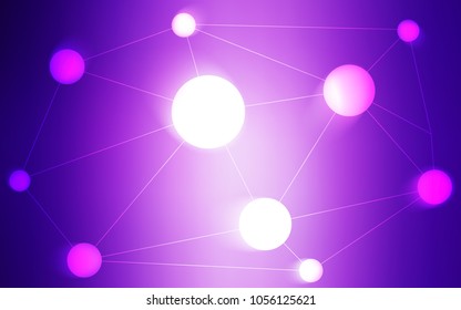 Light Purple, Pink vector background with bubbles, lines. Modern abstract colorful illustration with spheres and lines. Pattern can be used for futuristic ad, booklets.
