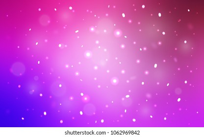 Light Purple, Pink vector background with xmas snowflakes. Modern geometrical abstract illustration with crystals of ice. The pattern can be used for new year ad, booklets.