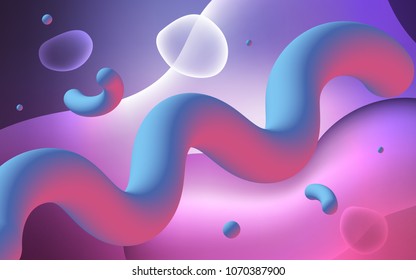 Light Purple, Pink vector background with bubble shapes. Colorful illustration in abstract memphis style with gradient. New composition for your brand book.