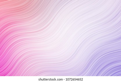 Light Purple, Pink vector background with curved circles. Glitter abstract illustration with wry lines. The elegant pattern for brand book.
