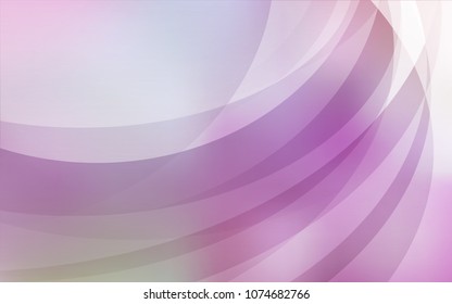 Light Purple, Pink vector background with bent ribbons. A sample with blurred bubble shapes. Pattern for your business design.