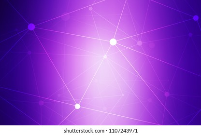 Light Purple, Pink vector background with dots and lines. Colorful illustration with circles and lines in futuristic style. Pattern can be used as texture of wallpapers.