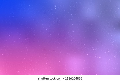 Light Purple, Pink vector background with galaxy stars. Shining colored illustration with bright astronomical stars. Template for cosmic backgrounds.