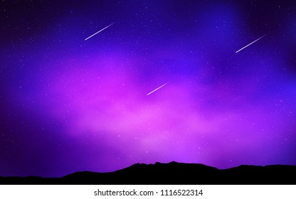 Fondo de Vector púrpura claro, rosa con estrellas de la galaxia. Estrellas espaciales sobre fondo abstracto borroso con gradiente. El mejor diseño para su anuncio, cartel, Anuncio.