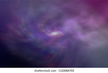 Light Purple, Pink vector background with galaxy stars. Shining colored illustration with bright astronomical stars. Template for cosmic backgrounds.