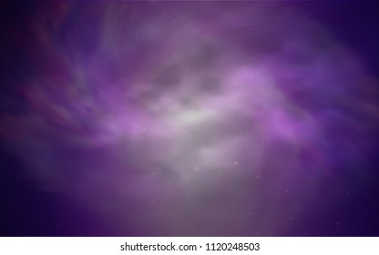 Light Purple, Pink vector background with galaxy stars. Shining colored illustration with bright astronomical stars. Smart design for your business advert.