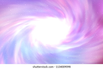 Light Purple, Pink vector background with galaxy stars. Blurred decorative design in simple style with galaxy stars. Best design for your ad, poster, banner.