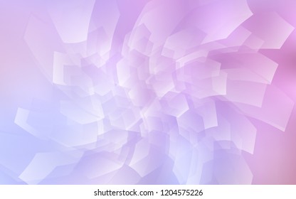 Light Purple, Pink vector background with hexagons. Glitter abstract illustration in hexagonal style. Beautiful design for your business advert.