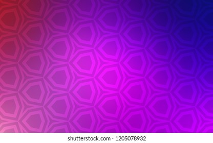 Light Purple, Pink vector background with hexagons. Glitter abstract illustration in hexagonal style. Pattern for texture of wallpapers.