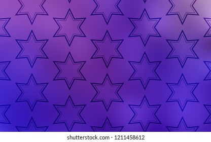 Light Purple, Pink vector background with colored stars. Blurred decorative design in simple style with stars. Pattern for wrapping gifts.