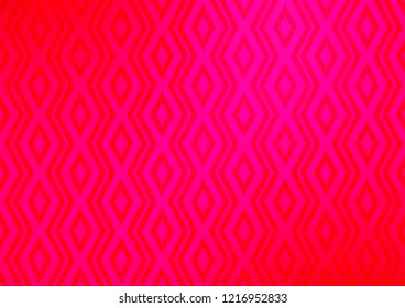 Light Purple, Pink vector background with lines, rhombuses. Colorful lines, squares on abstract background with gradient. Pattern for ads, posters, banners.