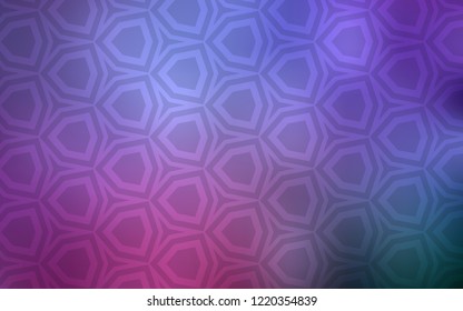 Light Purple, Pink vector background with hexagons. Design in abstract style with hexagons. Pattern for texture of wallpapers.