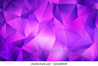 Light Purple, Pink vector background with triangles. Beautiful illustration with triangles in nature style. Smart design for your business advert.