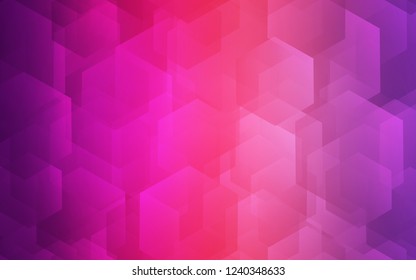 Light Purple, Pink vector background with hexagons. White background with colorful hexagons. New template for your brand book.