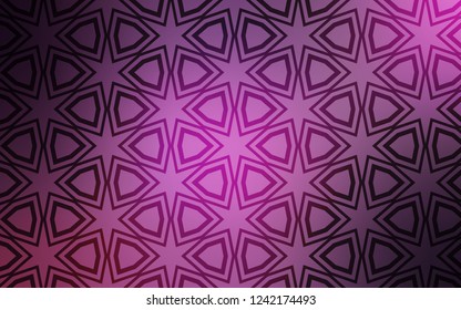 Light Purple, Pink vector background with colored stars. Shining colored illustration with stars. Best design for your ad, poster, banner.