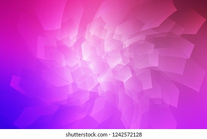 Light Purple, Pink vector background with hexagons. Design in abstract style with hexagons. New design for website's poster, banner.