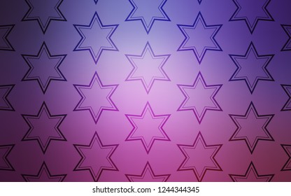 Light Purple, Pink vector background with colored stars. Modern geometrical abstract illustration with stars. Pattern for websites, landing pages.