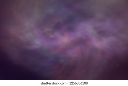 Light Purple, Pink vector background with galaxy stars. Shining illustration with sky stars on abstract template. Pattern for astrology websites.
