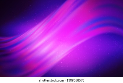 Light Purple, Pink vector background with astronomical stars. Space stars on blurred abstract background with gradient. Pattern for futuristic ad, booklets.