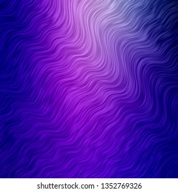 Light Purple, Pink vector background with curved lines. Colorful geometric sample with gradient curves.  Template for cellphones.