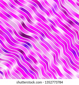 Light Purple, Pink vector background with bent lines. Abstract illustration with gradient bows. Pattern for ads, commercials.