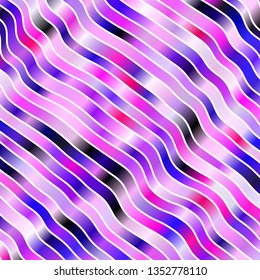Light Purple, Pink vector background with curves. Illustration in halftone style with gradient curves. Template for cellphones.
