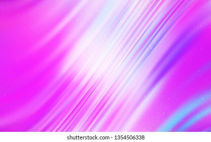 Light Purple, Pink vector background with astronomical stars. Glitter abstract illustration with colorful cosmic stars. Pattern for astrology websites.