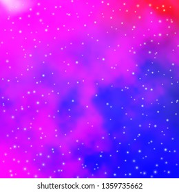 Light Purple, Pink vector background with colorful stars. Modern geometric abstract illustration with stars. Design for your business promotion.