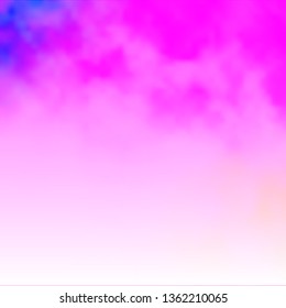 Light Purple, Pink vector background with clouds. Abstract colorful clouds on gradient illustration. Beautiful layout for uidesign.