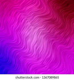Light Purple, Pink vector background with curves. Colorful abstract illustration with gradient curves. Template for your UI design.
