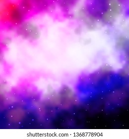 Light Purple, Pink vector background with colorful stars. Colorful illustration with abstract gradient stars. Best design for your ad, poster, banner.