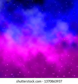Light Purple, Pink vector background with colorful stars. Blur decorative design in simple style with stars. Pattern for new year ad, booklets.