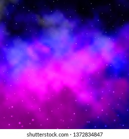 Light Purple, Pink vector background with small and big stars. Modern geometric abstract illustration with stars. Pattern for new year ad, booklets.