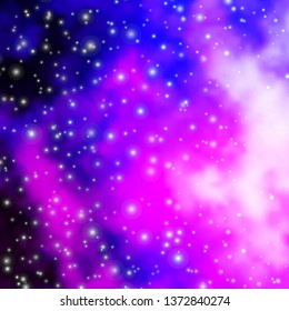 Light Purple, Pink vector background with colorful stars. Modern geometric abstract illustration with stars. Design for your business promotion.