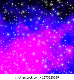 Light Purple, Pink vector background with colorful stars. Decorative illustration with stars on abstract template. Theme for cell phones.