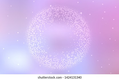 Light Purple, Pink vector background with astronomical stars. Space stars on blurred abstract background with gradient. Pattern for astronomy websites.