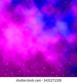 Light Purple, Pink vector background with colorful stars. Blur decorative design in simple style with stars. Theme for cell phones.