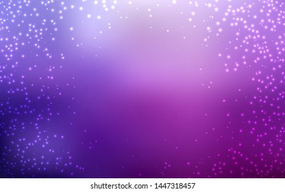 Light Purple, Pink vector background with galaxy stars. Shining illustration with sky stars on abstract template. Pattern for astrology websites.