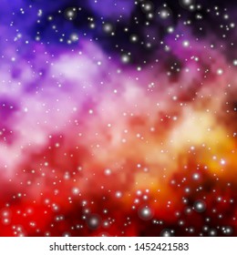 Light Purple, Pink vector background with small and big stars. Blur decorative design in simple style with stars. Theme for cell phones.